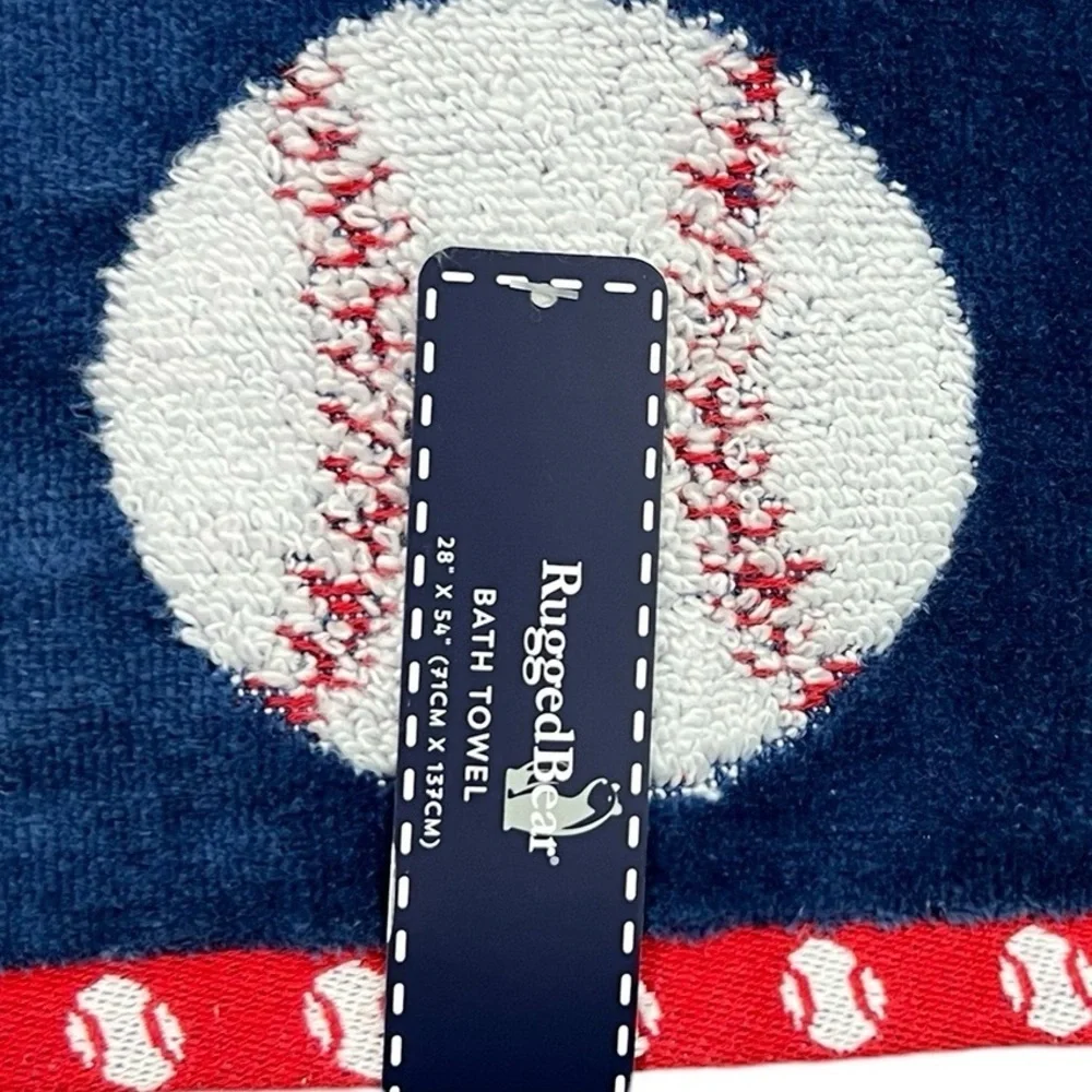 Rugged Bear - ‘Baseball’ bath towel set. NWT Firm! No offers please!